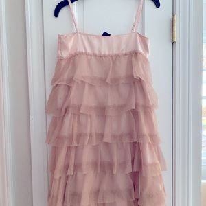 Layered tule/silk dress